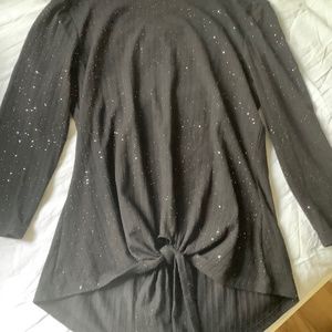 SPARKLY BLACK TIE SHIRT